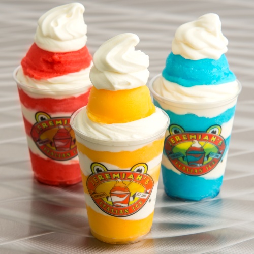 Jeremiah's Italian Ice serves Gelati, a swirl of Italian Ice and soft-serve ice cream. There are over 40 flavors of Italian ice in rotation annually. (Courtesy Jeremiah's Italian Ice)