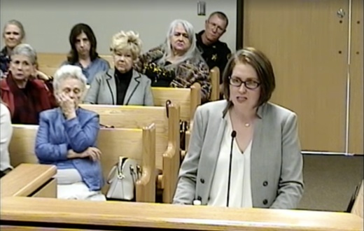 County Treasurer Melanie Bush speaking