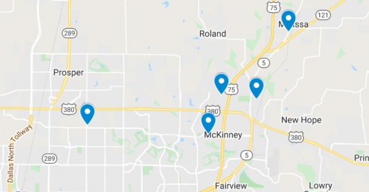 Google Maps screenshot of McKinney area