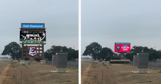 Round Rock city officials approved the purchase of a new sign for the Dell Diamond at a March 10 council meeting. (Courtesy city of Round Rock)