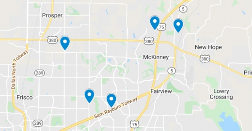 Google Maps screenshot of McKinney area
