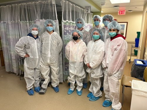 Several seniors who participate in the Georgetown Chamber of Commerce's Junior Leadership program had a hands-on experience at St. David's Hospital. (Courtesy St. David's Georgetown)
