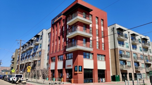 E6 Apartments in East Austin is one of more than two dozen projects built under the city's vertical mixed-use density bonus program. (Ben Thompson/Community Impact Newspaper)