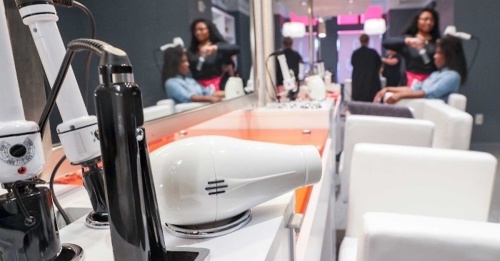Styling tools inside a Blo Blow Dry Bar