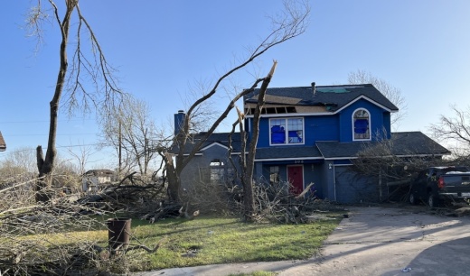 home with tornado damage