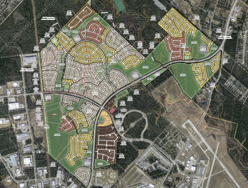 The annexation of 1,310 acres for a DR Horton residential subdivision was discussed at Conroe City Council's March 23 workshop. (Site plan courtesy Nancy Mikeska)