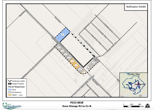 The proposed rezoning was postponed to the upcoming April 25 meeting. (Courtesy City of New Braunfels)
