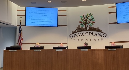 The Woodlands Township board of directors met March 30 to discuss topics, including Tomball ISD rezoning. (Vanessa Holt/Community Impact Newspaper)