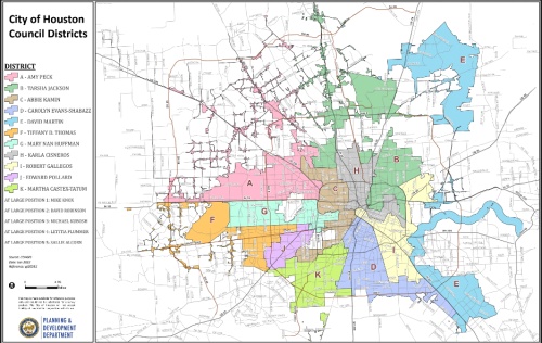 One of 11 districts within Houston, District E encompasses the Kingwood area and a portion of Clear Lake City. (Courtesy city of Houston)