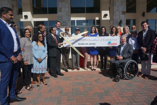 Gov. Greg Abbott provided some opening remarks and cut the ribbon for the new senior living community. (Mikah Boyd/Community Impact Newspaper)