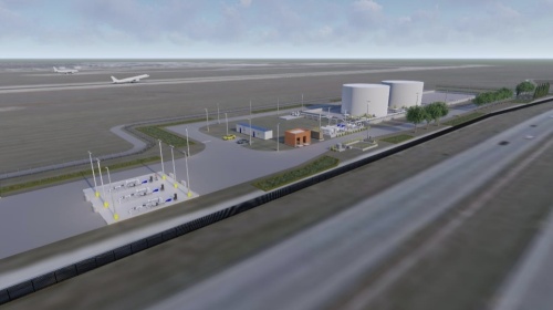 Airport planners proposed placing a new fuel storage facility off US 183. (Rendering courtesy city of Austin)