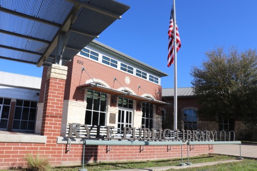 The Kyle Public Library is located at 550 Scott St., Kyle. (Zara Flores/Community Impact Newspaper)