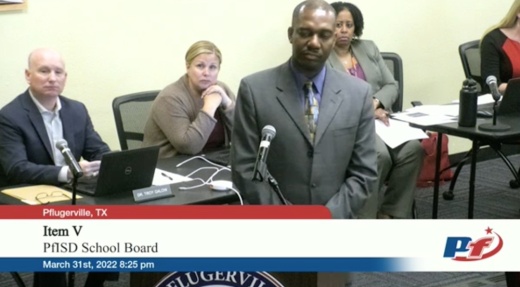 Willie Watson Jr., the district's chief human resources officer, presented several models to the school board regarding staff pay bumps ranging from a 2%-3% pay increase for all job groups. (Screenshot courtesy Pflugerville ISD)