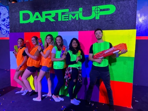 Dart'em Up offers a full Nerf blaster and dart arsenal, and a variety of game modes, including capture the flag and freeze tag. (Courtesy Dart'em Up)