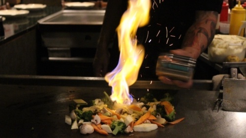 Hibachi is a Japanese technique that involves grilling meats, vegetables and rice on a large, flat-top grill. (Community Impact Newspaper file photo)