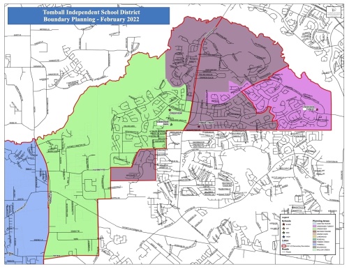 Plan A would send some students in Creekside Park Elementary to Timber Creek Elementary on the opposite side of Kuykendahl Road from their homes. (Courtesy Tomball ISD)