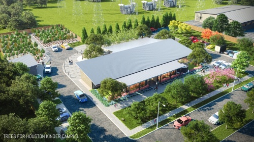 The new headquarters for Trees for Houston will be located in the Oak Forest area at 2001 W. 34th St. Houston. (Rendering courtesy Kirksey Architecture and Lauren Griffith Associates)