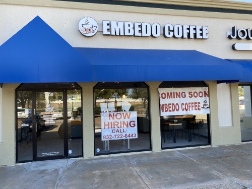 Embedo Coffee is soon to open in Sugar Land. (Hunter Marrow/Community Impact Newspaper)