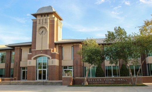 Outside of Keller City Hall