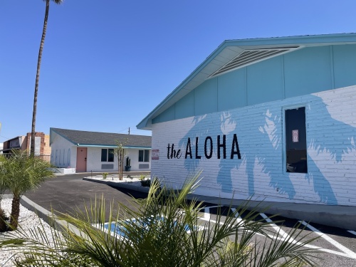 The motel intertwines "retro beach energy" and technology for a modern and offbeat motel experience, according to the news release. (Katelyn Reinhart/Community Impact Newspaper)
