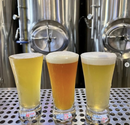 The Huckleberry Brewing Co. opened at 600A Frazier Drive, Franklin. This photograph shows their house beers, from left to right, the Hazy Loco Lager, Jamie's Juicy IPA and Pass Me The Wheat. (Screenshot via Instagram)