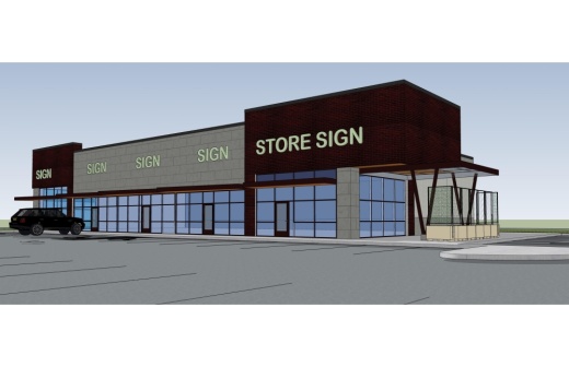 The retail center, Shops at Walden, will total 8,450 square feet of space, according to information from Black Flag Properties. (Rendering courtesy Black Flag Properties)