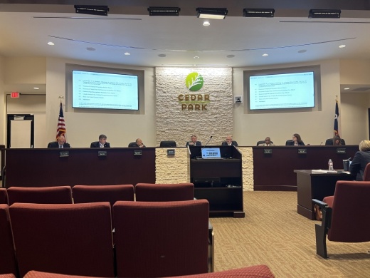 Cedar Park City Council authorizes the installation of cell phone use prohibition signs on existing school crossing zone signs across the city at an April 28 council meeting.