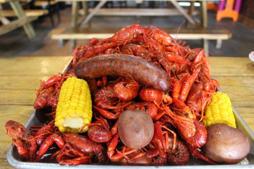 Boiled Crawfish ($5.99-$8.99) is priced at market value, meaning the prices fluctuate all throughout the year.