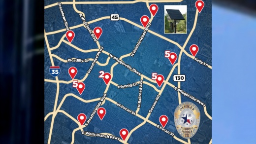 Map of Flock Security Camera locations