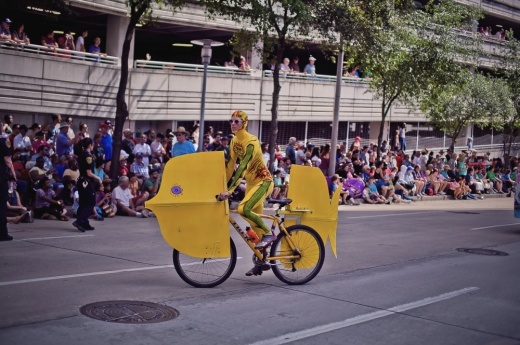 The first-ever Art Bike Festival allows attendees to bring their creative bikes for a group ride. (Courtesy Orange Show Center for Visionary Art)