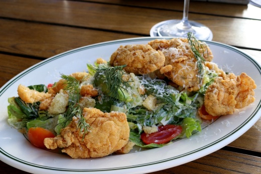 Fried oyster salad.