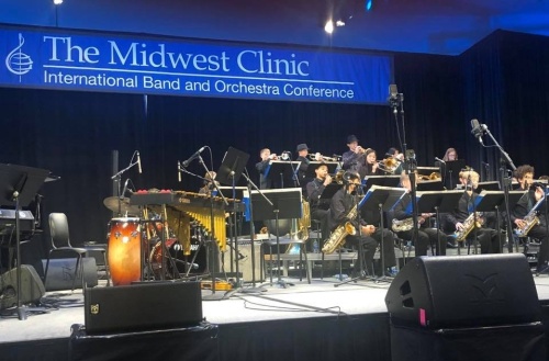 The Bradley Middle School Jazz Band, seen here in the 2019 Midwest Clinic in Chicago, will play the Hollywood Park Jazz in the Park event May 7 at Voigt Park. (Courtesy NEISD)