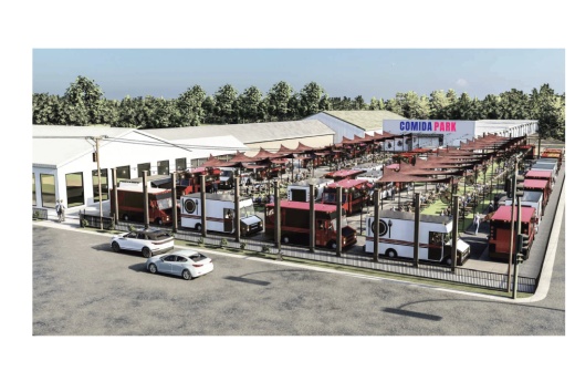 Design schematics of the Comida Park coming to Cole's Flea Market in Pearland. (Courtesy Feed Media)