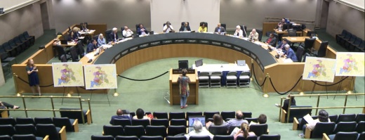 After a long meeting May 7, the Dallas Redistricting Commission met for eight hours on May 9. The meeting picks up again at City Hall at 9:30 a.m. May 10. (Dallas Redistricting Commission meeting/Community Impact Newspaper)