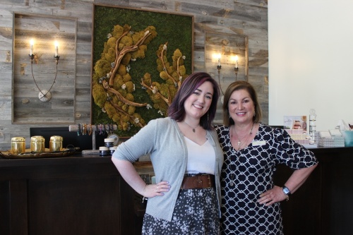 General Manager Dusty Kavanagh and owner Yvonne Stewart operate the Woodhouse Day Spa in Highland Village. (Samantha Douty/ Community Impact Newspaper)