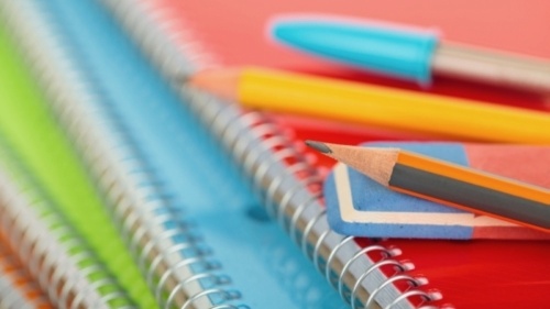 Pencils and notebooks.