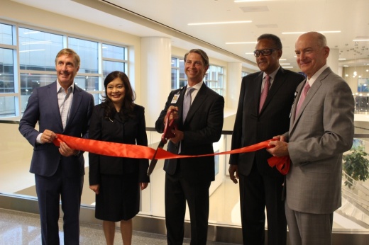 Memorial Hermann leadership celebrates the opening of Memorial Hermann The Woodlands South Tower expansion. The expansion brings the total patient beds up to over 500. (Andrew Christman/Community Impact Newspaper)