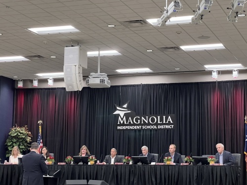 Magnolia ISD bond committee recommended a $145 million bond package at the May 16 school board meeting. (Maegan Kirby/Community Impact Newspaper)