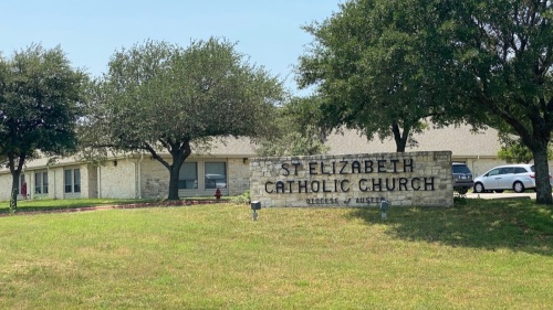 Sign reading 'St. Elizabeth Catholic Church'