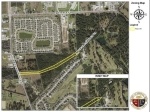 The yellow section is the part of Medical Complex Drive that is complete so far. The inset map shows the 0.9-mile segment that would go through a neighborhood. (Courtesy City of Tomball)