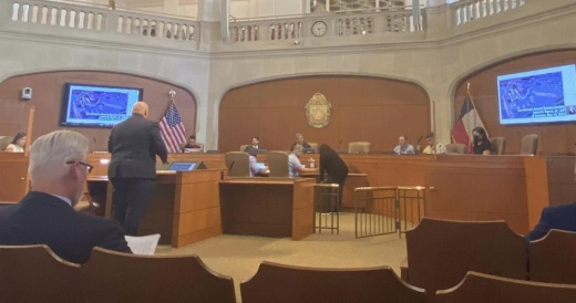 Jesus Saenz, San Antonio Airport System director, briefs City Council about plans for San Antonio International Airport improvements during a May 18 council session. (Courtesy San Antonio Aviation Department)
