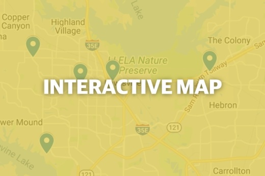 Google Maps screenshot of the Lewisville, Flower Mound and Highland Village area