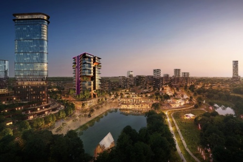 Dream Frisco will anchor the new Firefly Park mixed-use development. (Rendering courtesy UN Studio)