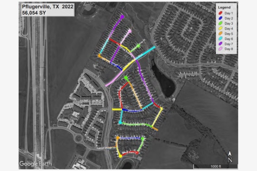 Map of road maintenance west of Falcon Pointe Boulevard