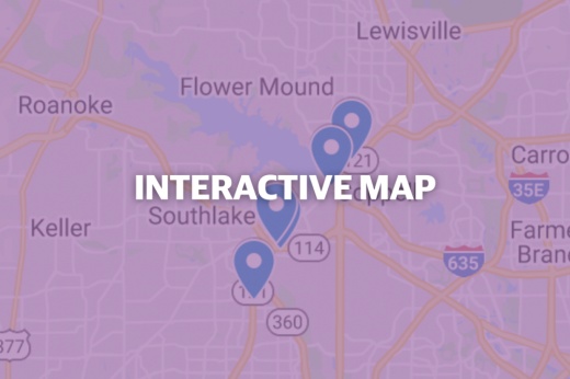 Google Maps screenshot of the Grapevine, Colleyville and Southlake area