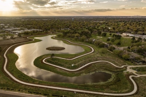 An image of Exploration Green Conservancy's flood control project in the Clear Lake area