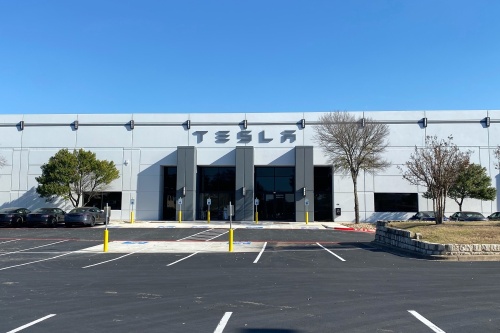 A Tesla service center opened at 3520 Wadley Place, Round Rock, in early March, according to staff. (Brooke Sjoberg/Community Impact Newspaper)