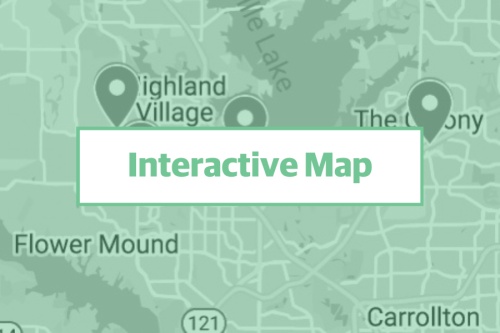 Google Maps screenshot of the Lewisville, Flower Mound and Highland Village area