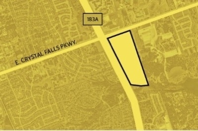 Crystal Village is located on 65 acres at the southeast corner of 183A Toll and East Crystal Falls Parkway. (Graphic by Community Impact Newspaper)