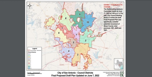San Antonio City Council on June 16 approved a new map with changed boundaries for eight of 10 council districts. (Courtesy city of San Antonio)